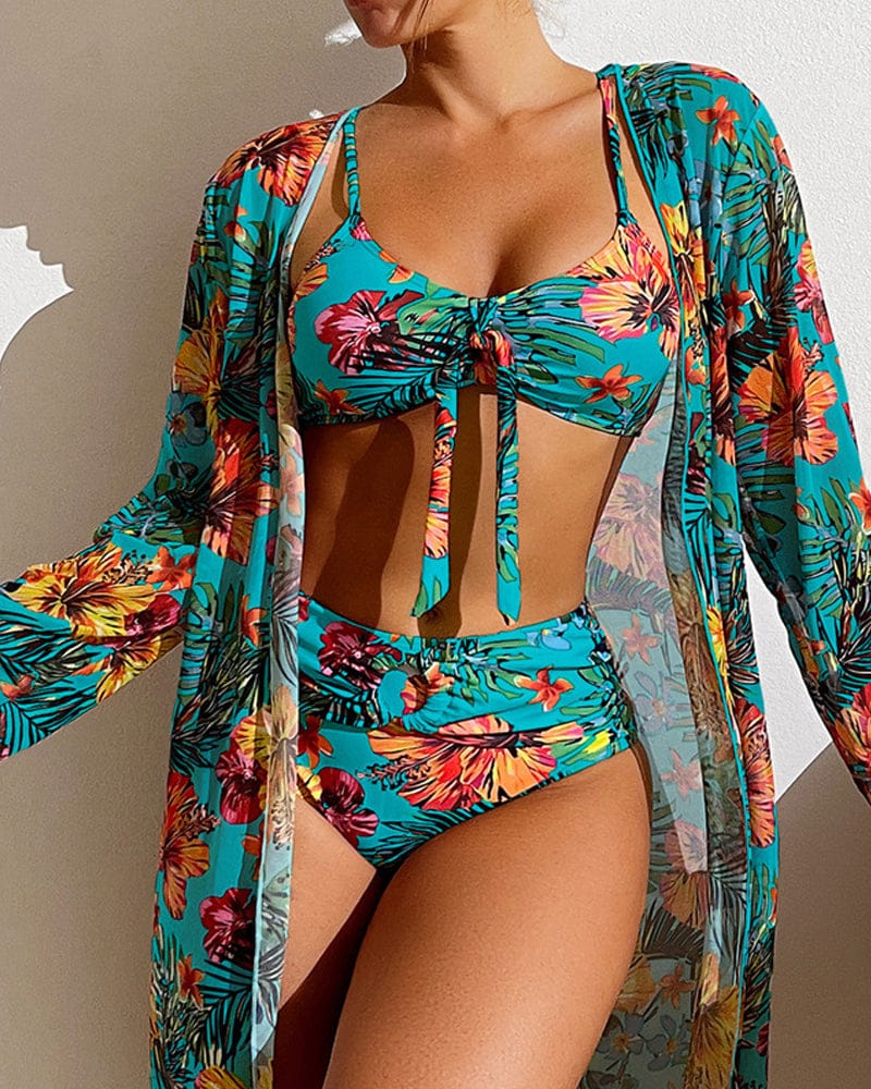 Velira Mėlynas / S Paloma™ | Bikini su gėlių sijonu