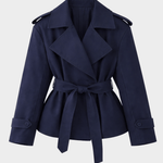 Velira Aurora | Oversized Belted Trench Coat Tamsiai mėlyna / S Aurora | Per didelis diržinis paltas