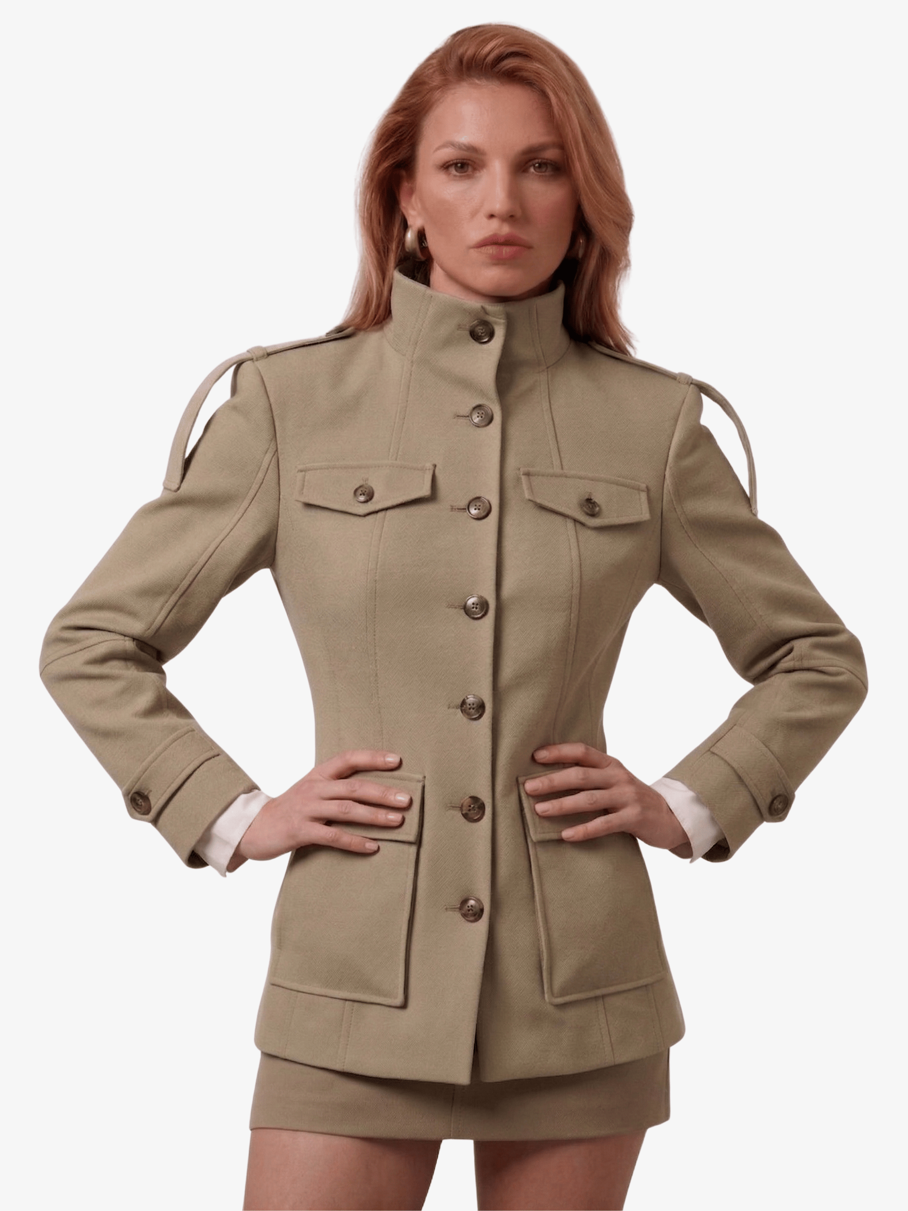 Velira Florence | Structured Button-Up Cotton Jacket Florencija | Struktūrizuota Medvilninė Striukė Su Mygtukais