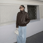 Velira Felicia | Oversized High-Neck Faux Leather Jacket Felicia | Per didelis aukštas kaklas dirbtinės odos švarkas