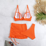 Trikampis Bikinis Oranžinis 3 Dalių - Paplūdimio Mada l Velira