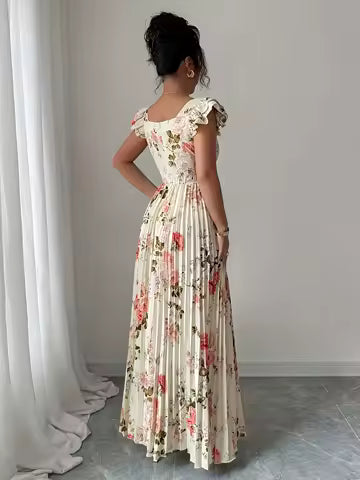Elena | Gėlėta Midi Suknelė