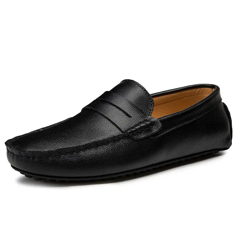 LITHUA Juoda / 38 Atsipalaidavę Odiniai Vasaros Loaferiai
