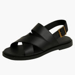 LITHUA Juoda / 38 Lanaro™ | Elegantiški Kryžminiai Sandalai
