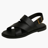 LITHUA Juoda / 38 Lanaro™ | Elegantiški Kryžminiai Sandalai