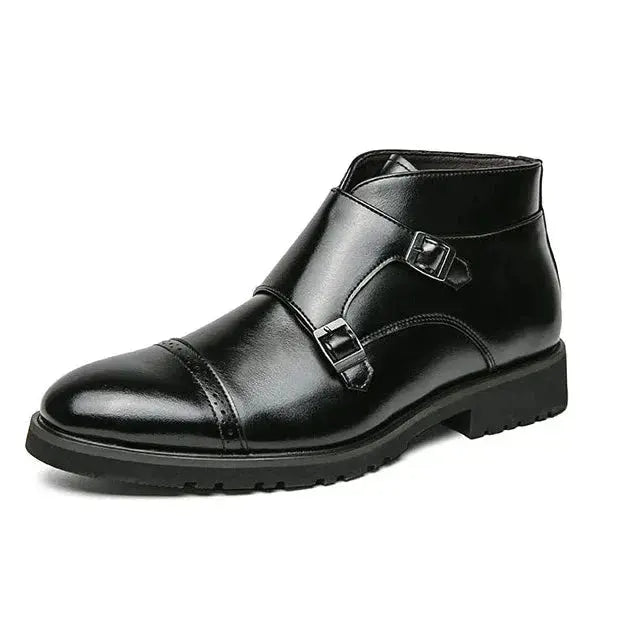 LITHUA Juoda / 39.0 Parker™ | Dirbtinės odos Dvigubos Monk-strap Batai