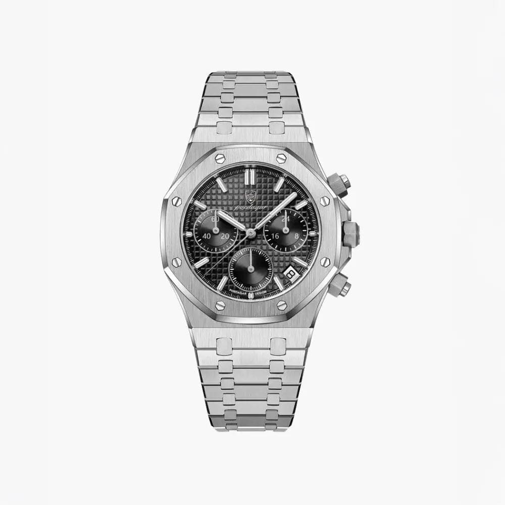 LITHUA Juoda Aegion™ | Modernus Chronographas iš Plieno