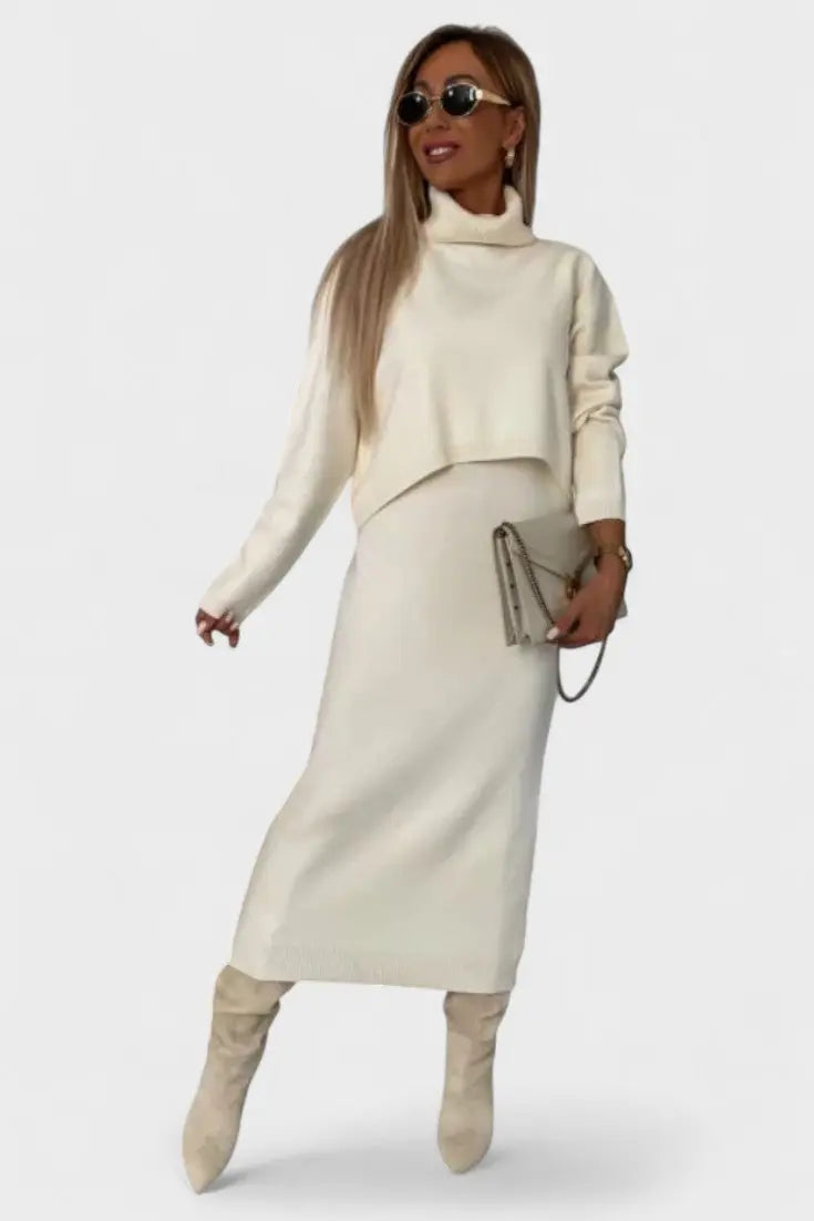 LITHUA Kreminė / S Tilde™ | Elegantiškas megztinis