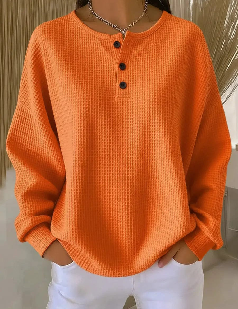 LITHUA Oranžinė / S Helle™ | Vaflinis Megztinis