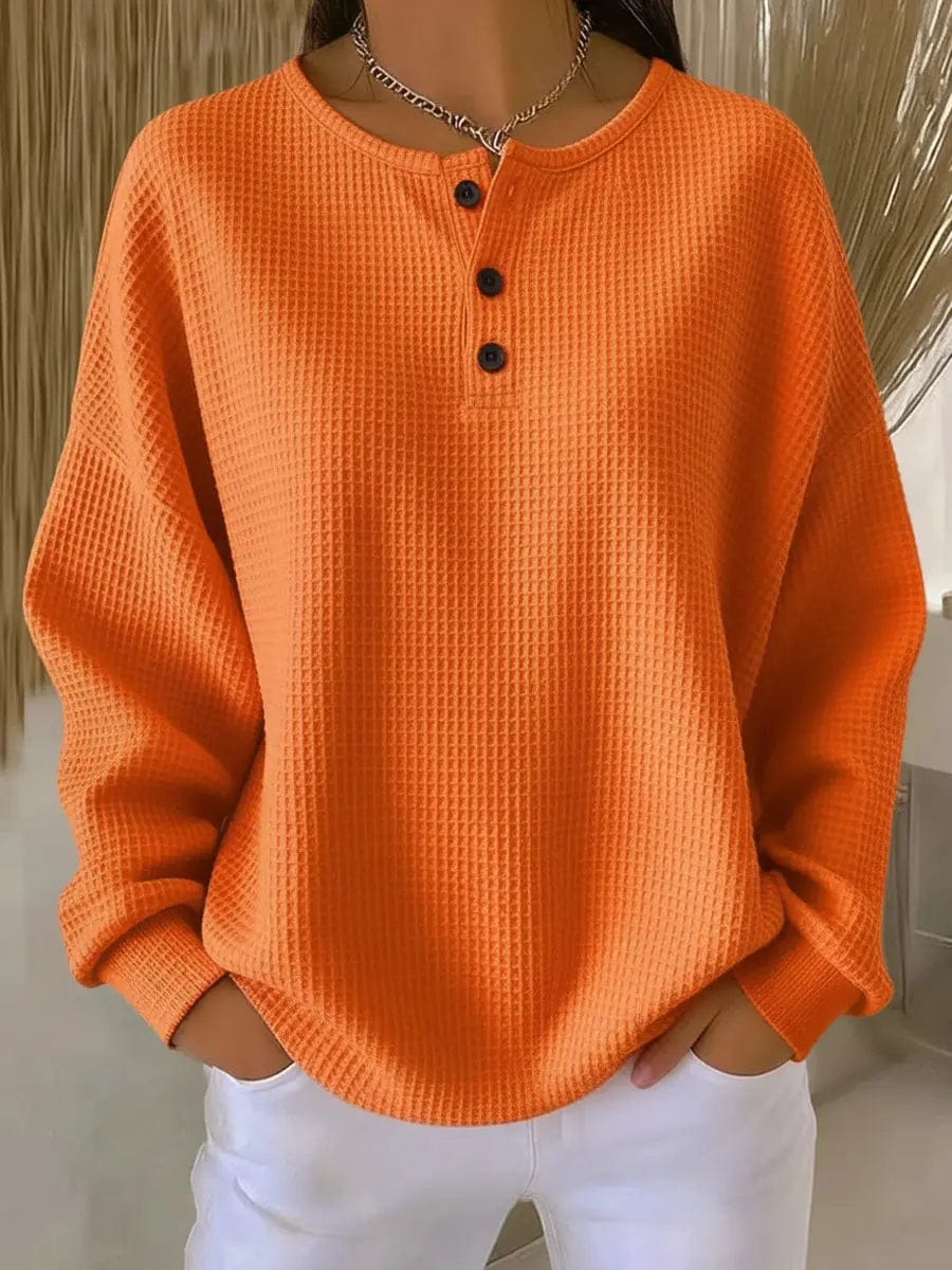 LITHUA Oranžinė / S Helle™ | Vaflinis Megztinis