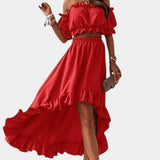 LITHUA Raudona / S Olivia | Off-shoulder komplektas