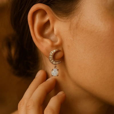Rosa | Natūralios perlų auskarai