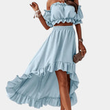 LITHUA Šviesiai mėlyna / S Olivia | Off-shoulder komplektas