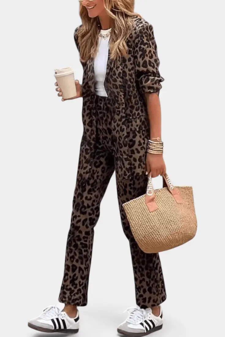 LITHUA Tamsiai ruda / S Trine | Leopard rinkinys
