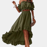 LITHUA Žalia / S Olivia | Off-shoulder komplektas