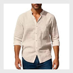 Mantas | Balti Henley Stiliaus Lino Marškiniai