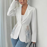 Taylor Lace Panel Tailored Blazer