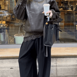 Carla Asimetrinė Odinė Striukė