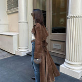 Molly dirbtinio suede trenchcoat
