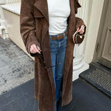 Molly dirbtinio suede trenchcoat
