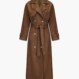 Molly dirbtinio suede trenchcoat