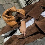 Molly dirbtinio suede trenchcoat