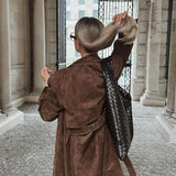 Molly dirbtinio suede trenchcoat
