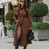 Molly dirbtinio suede trenchcoat