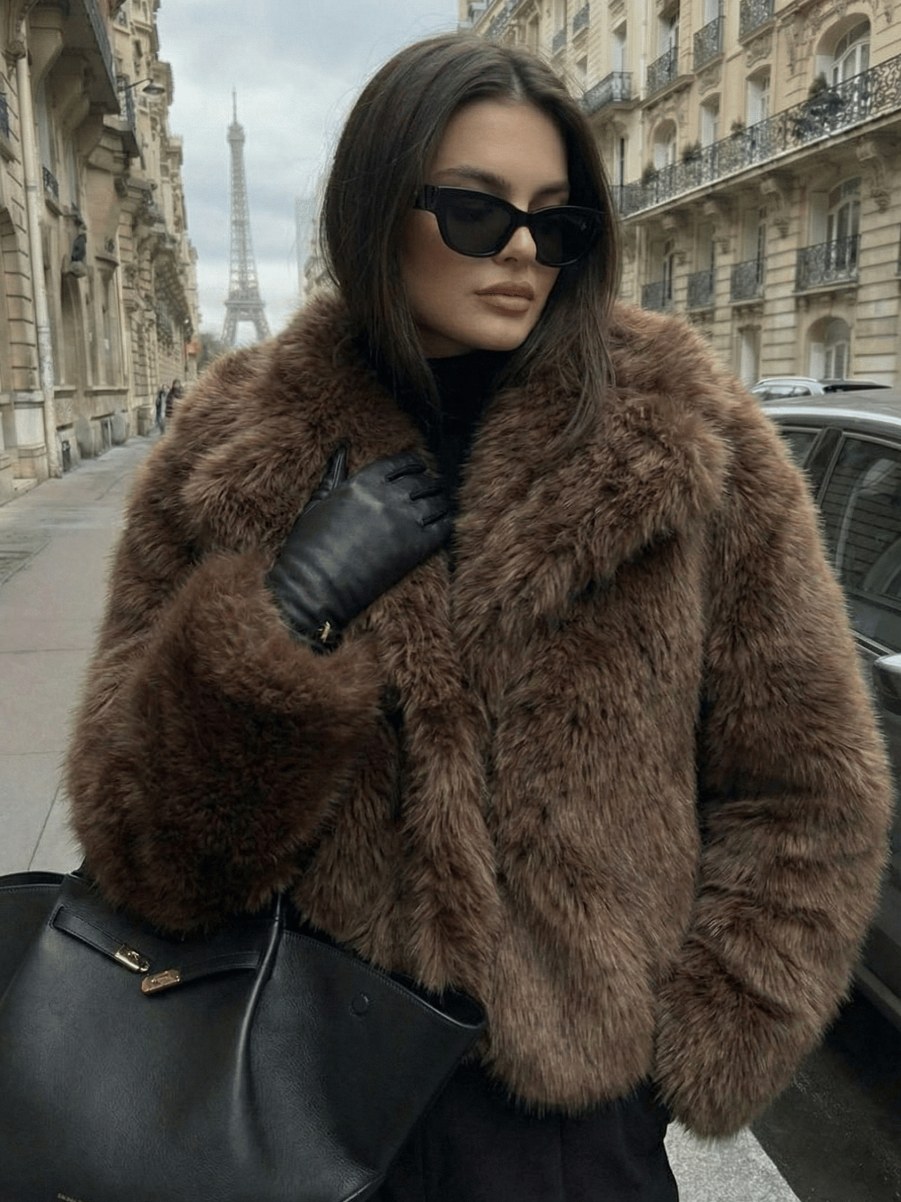Velira Adele | Faux Fur Oversized Coat Adele | Dirbtinio Kailio Per didelis Paltas