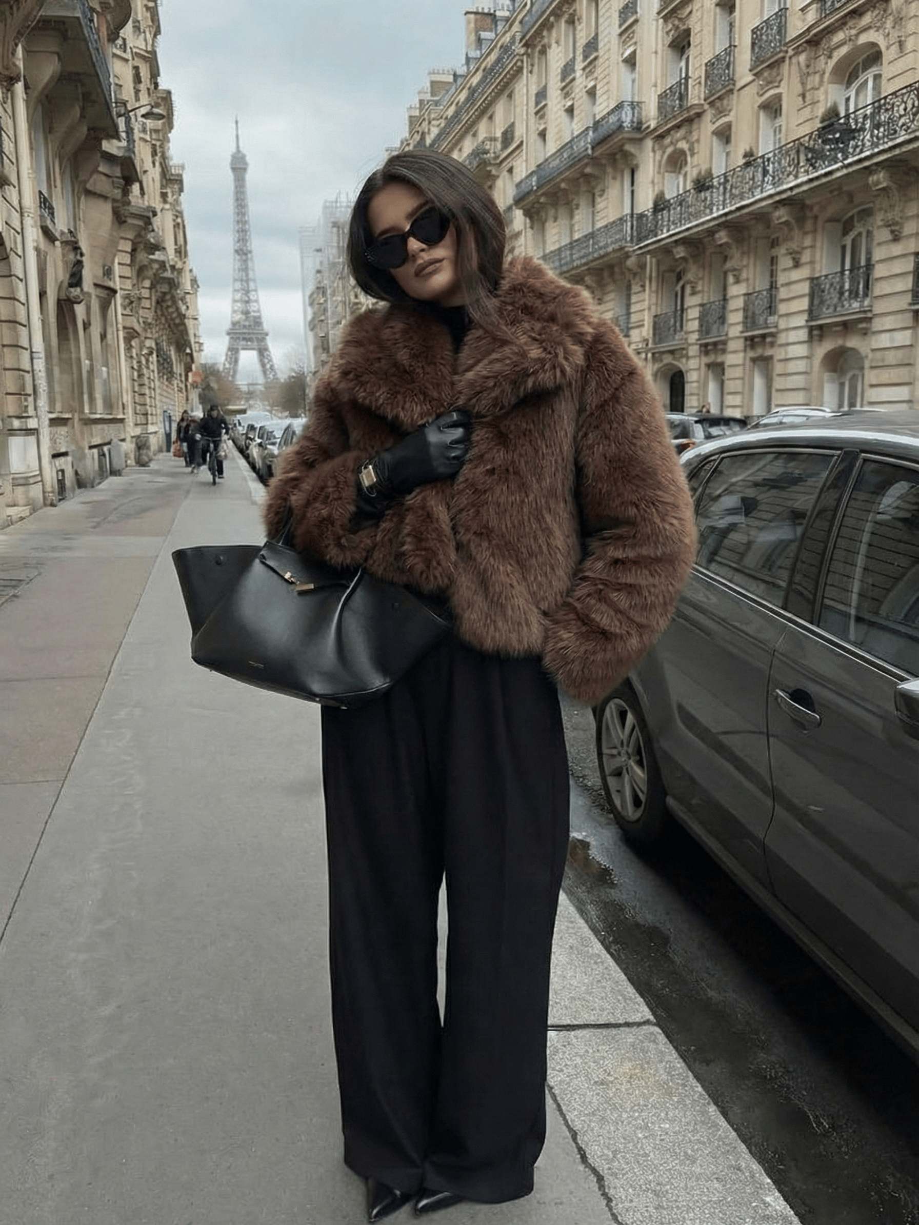 Velira Adele | Faux Fur Oversized Coat Adele | Dirbtinio Kailio Per didelis Paltas