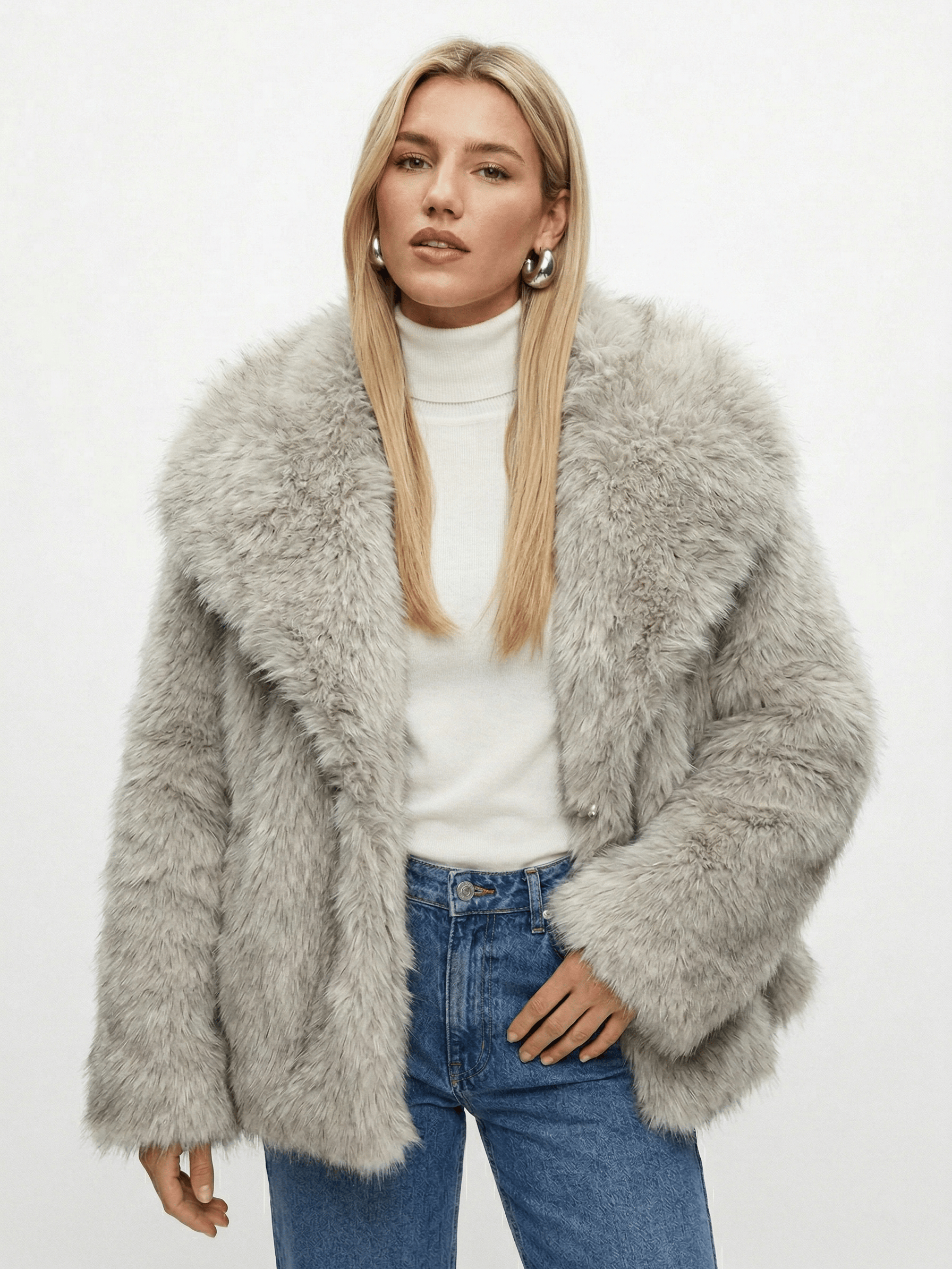 Velira Adele | Faux Fur Oversized Coat Adele | Dirbtinio Kailio Per didelis Paltas