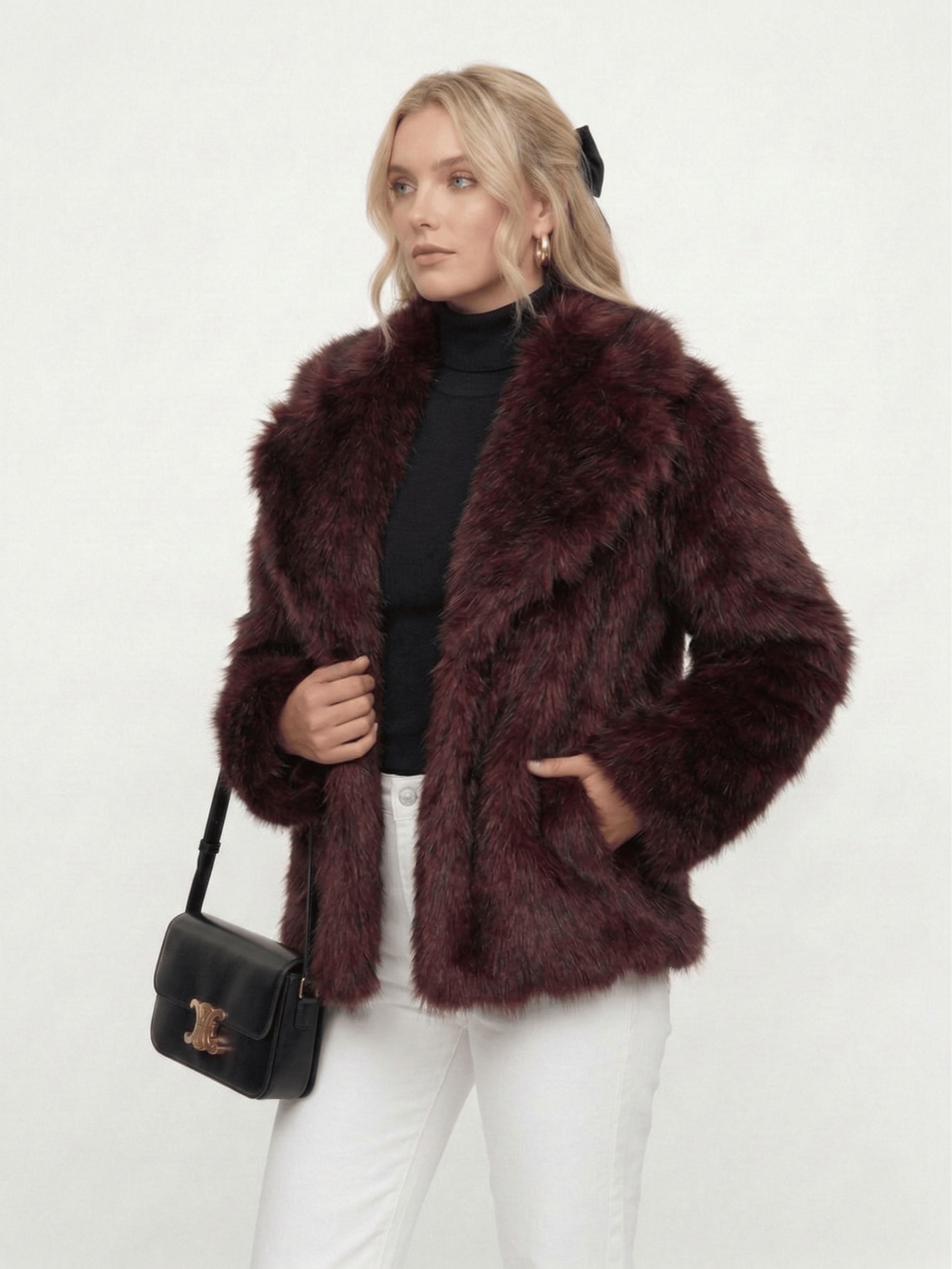 Velira Adele | Faux Fur Oversized Coat Adele | Dirbtinio Kailio Per didelis Paltas