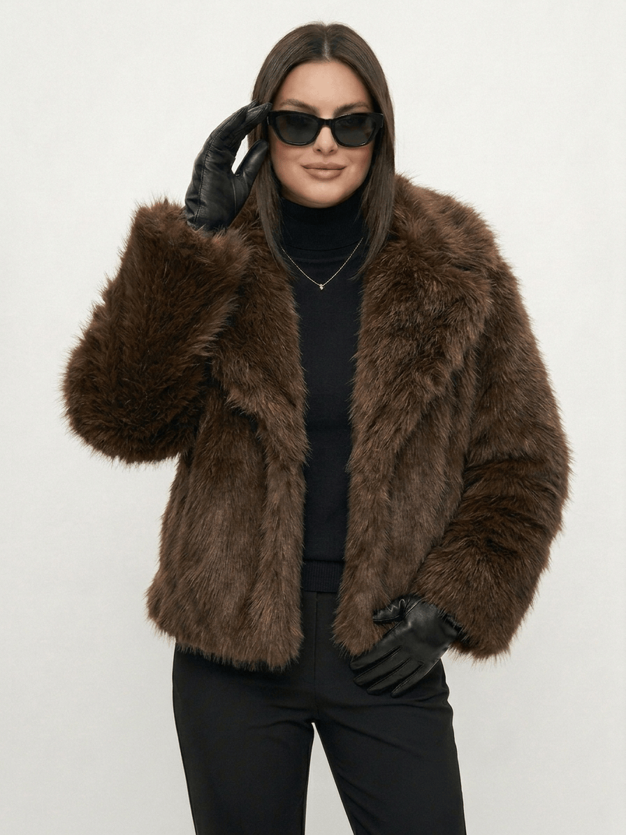 Velira Adele | Faux Fur Oversized Coat Adele | Dirbtinio Kailio Per didelis Paltas