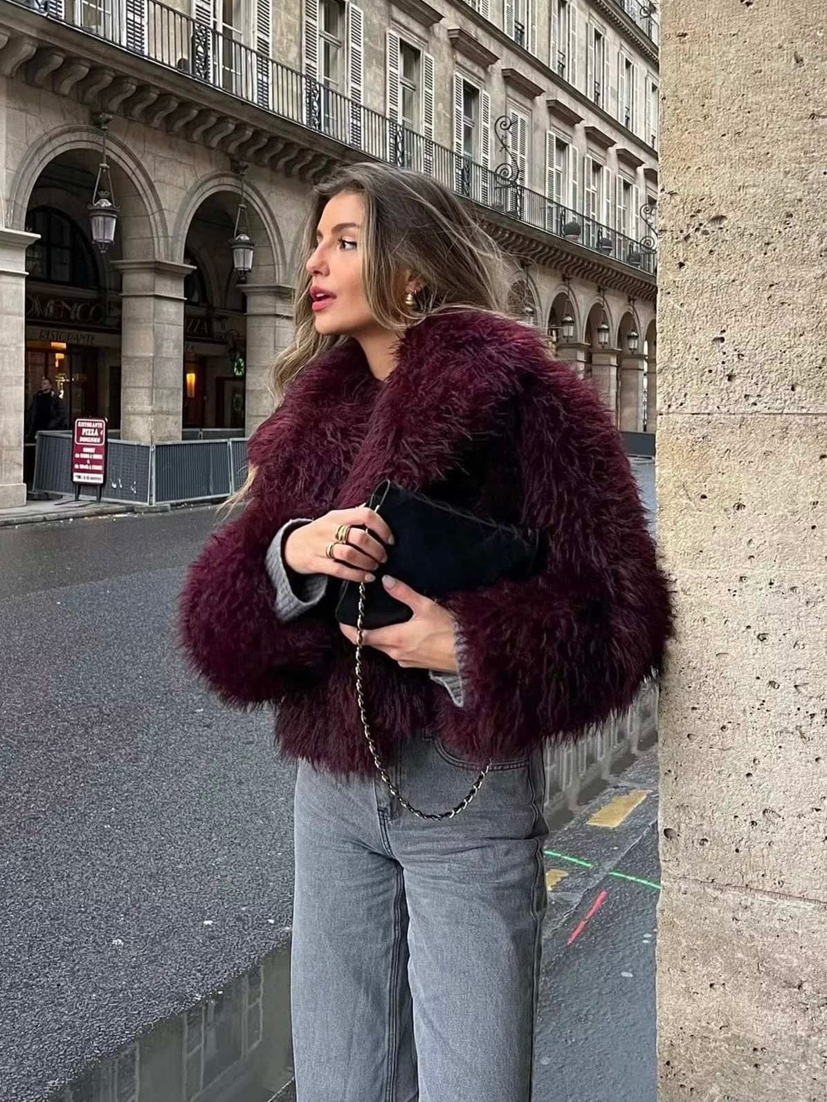 Velira Adele | Faux Fur Oversized Coat Adele | Dirbtinio Kailio Per didelis Paltas