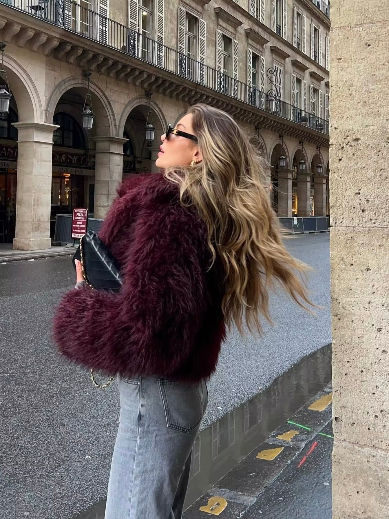 Velira Adele | Faux Fur Oversized Coat Adele | Dirbtinio Kailio Per didelis Paltas