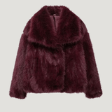 Velira Adele | Faux Fur Oversized Coat Bordo / XS Adele | Dirbtinio Kailio Per didelis Paltas