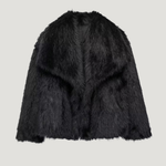 Velira Adele | Faux Fur Oversized Coat Juoda / XS Adele | Dirbtinio Kailio Per didelis Paltas