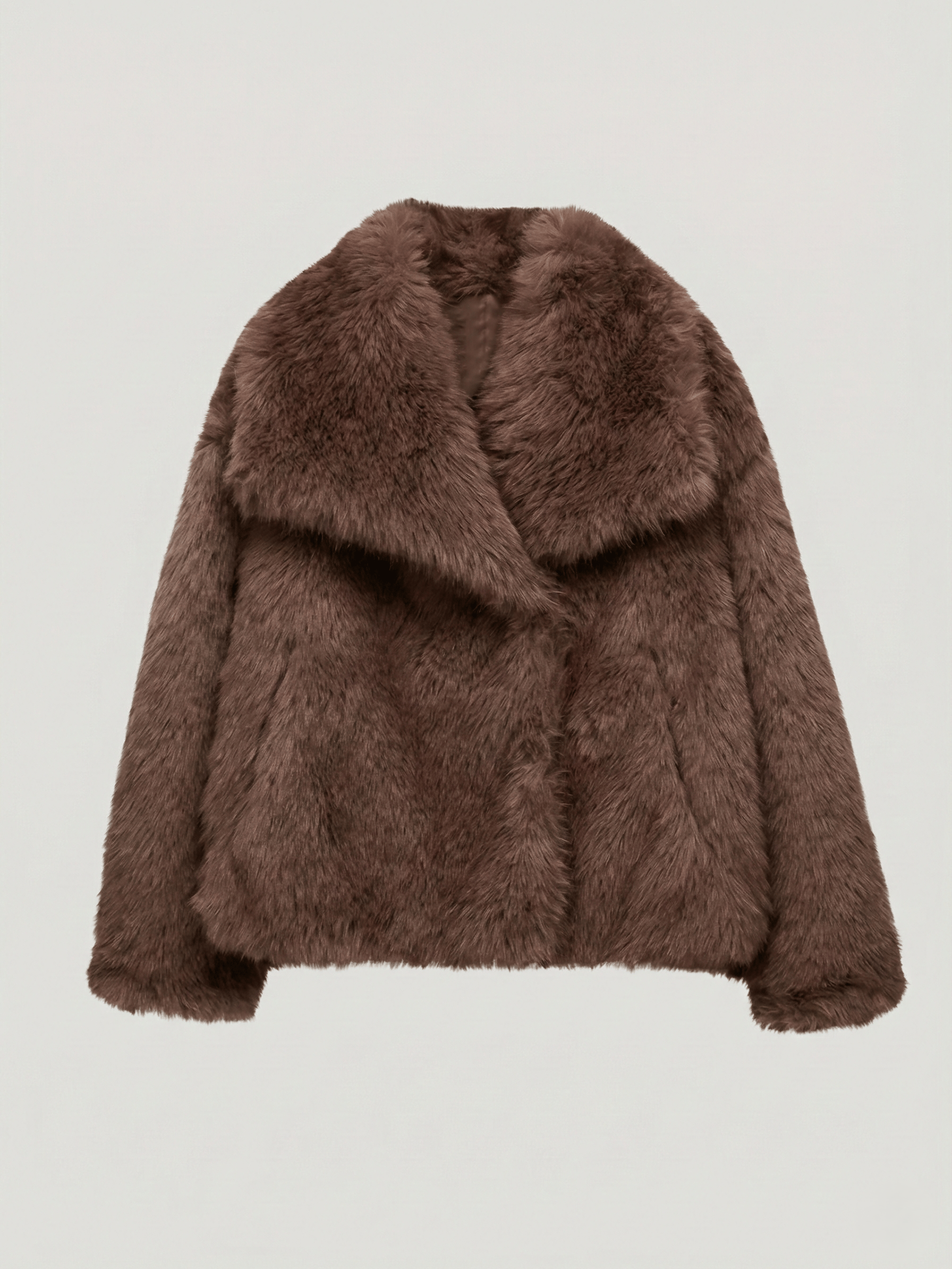 Velira Adele | Faux Fur Oversized Coat Ruda / XS Adele | Dirbtinio Kailio Per didelis Paltas