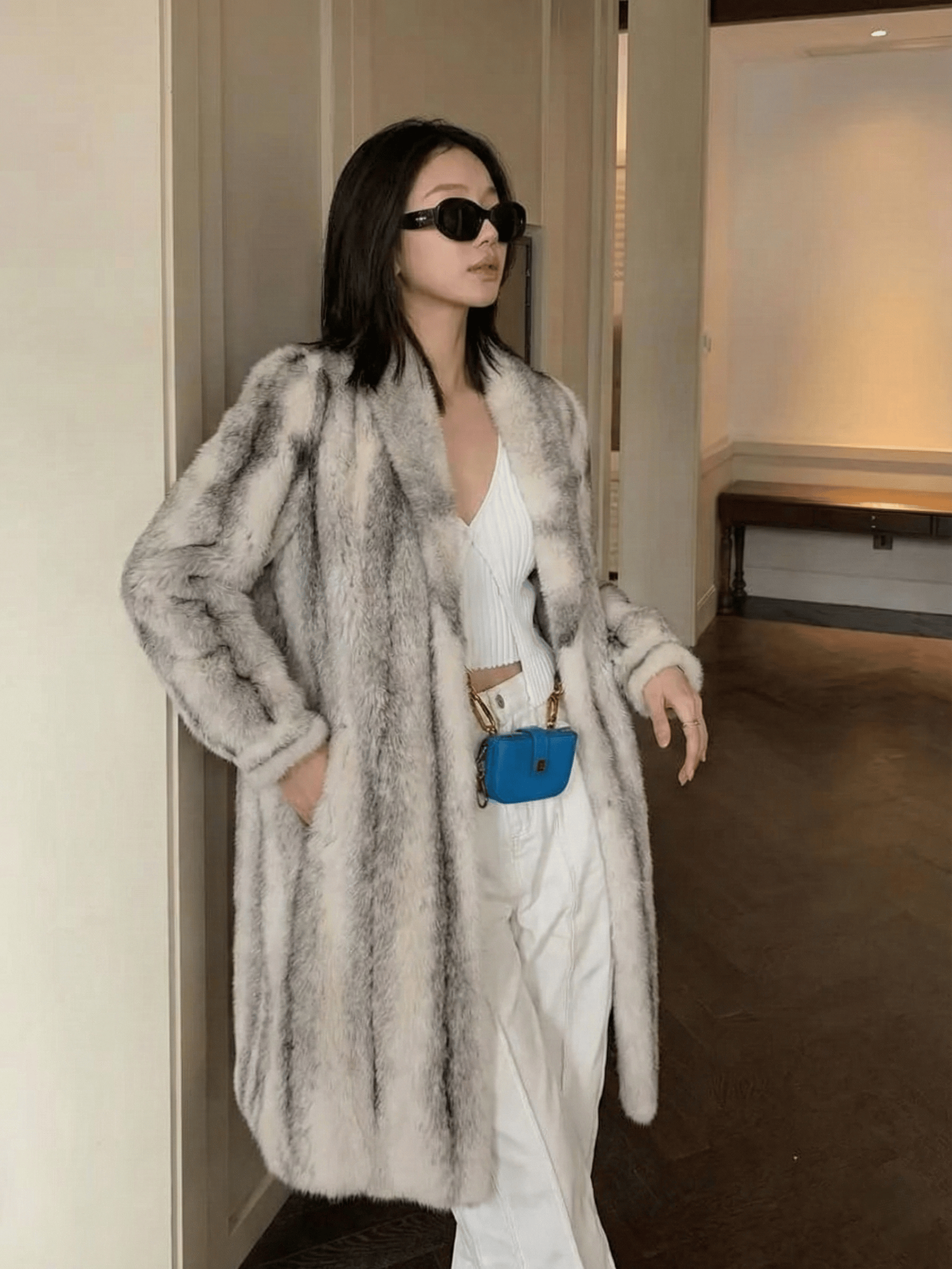 Velira Aliza | Long Faux Fur Statement Coat Aliza | Ilgas dirbtinio kailio paltas