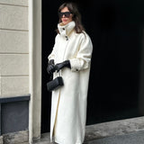 Velira Amaya | Elegant High-Neck Long Coat Amaya | Elegantiškas Ilgas Paltas Su Aukštu Kaklu