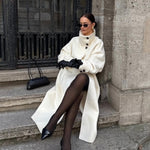 Velira Amaya | Elegant High-Neck Long Coat Amaya | Elegantiškas Ilgas Paltas Su Aukštu Kaklu