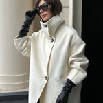 Velira Amaya | Elegant High-Neck Long Coat Amaya | Elegantiškas Ilgas Paltas Su Aukštu Kaklu