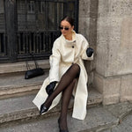 Velira Amaya | Elegant High-Neck Long Coat Amaya | Elegantiškas Ilgas Paltas Su Aukštu Kaklu