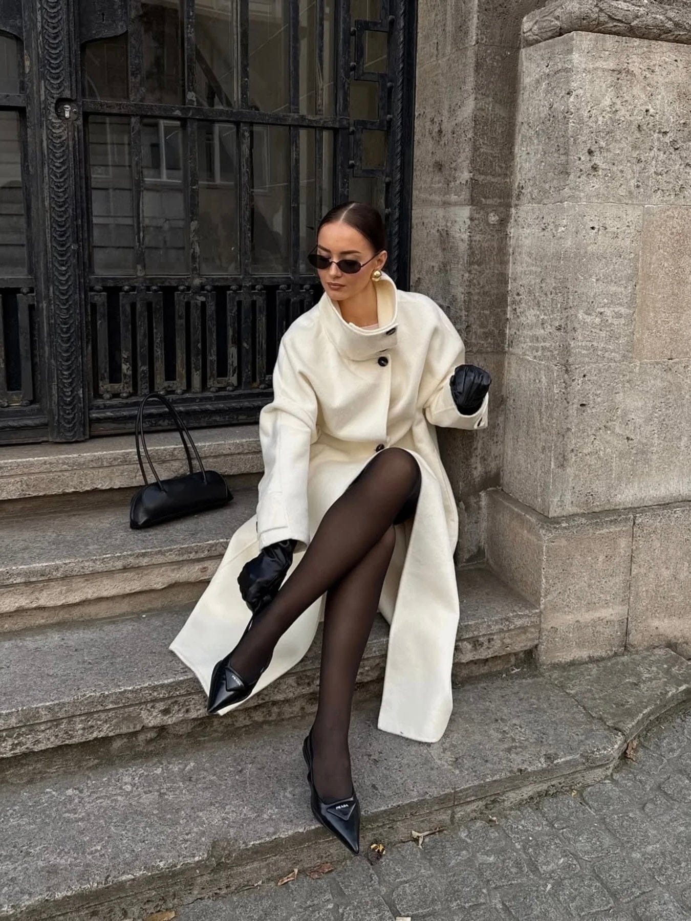 Velira Amaya | Elegant High-Neck Long Coat Amaya | Elegantiškas Ilgas Paltas Su Aukštu Kaklu