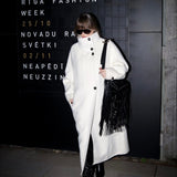 Velira Amaya | Elegant High-Neck Long Coat Amaya | Elegantiškas Ilgas Paltas Su Aukštu Kaklu
