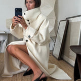 Velira Amaya | Elegant High-Neck Long Coat Amaya | Elegantiškas Ilgas Paltas Su Aukštu Kaklu