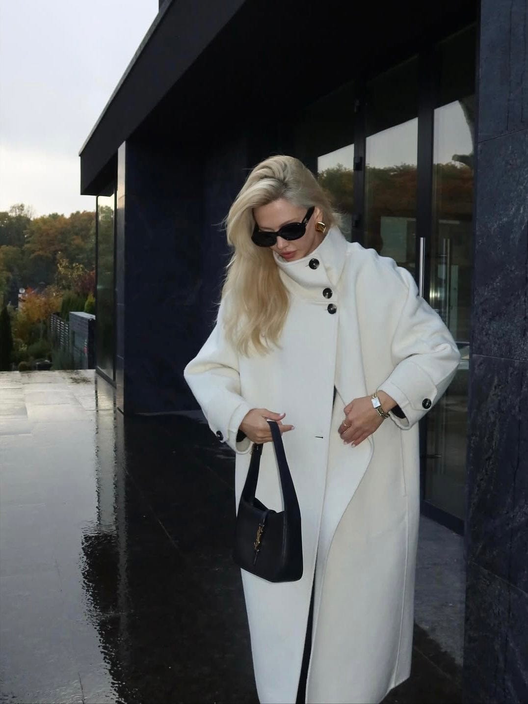 Velira Amaya | Elegant High-Neck Long Coat Amaya | Elegantiškas Ilgas Paltas Su Aukštu Kaklu