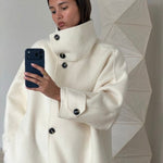 Velira Amaya | Elegant High-Neck Long Coat Amaya | Elegantiškas Ilgas Paltas Su Aukštu Kaklu