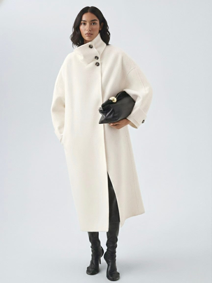 Velira Amaya | Elegant High-Neck Long Coat Amaya | Elegantiškas Ilgas Paltas Su Aukštu Kaklu