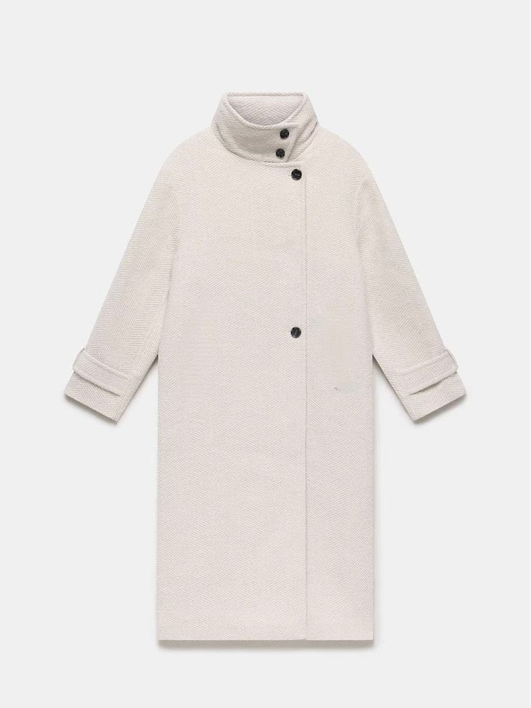 Velira Amaya | Elegant High-Neck Long Coat Amaya | Elegantiškas Ilgas Paltas Su Aukštu Kaklu